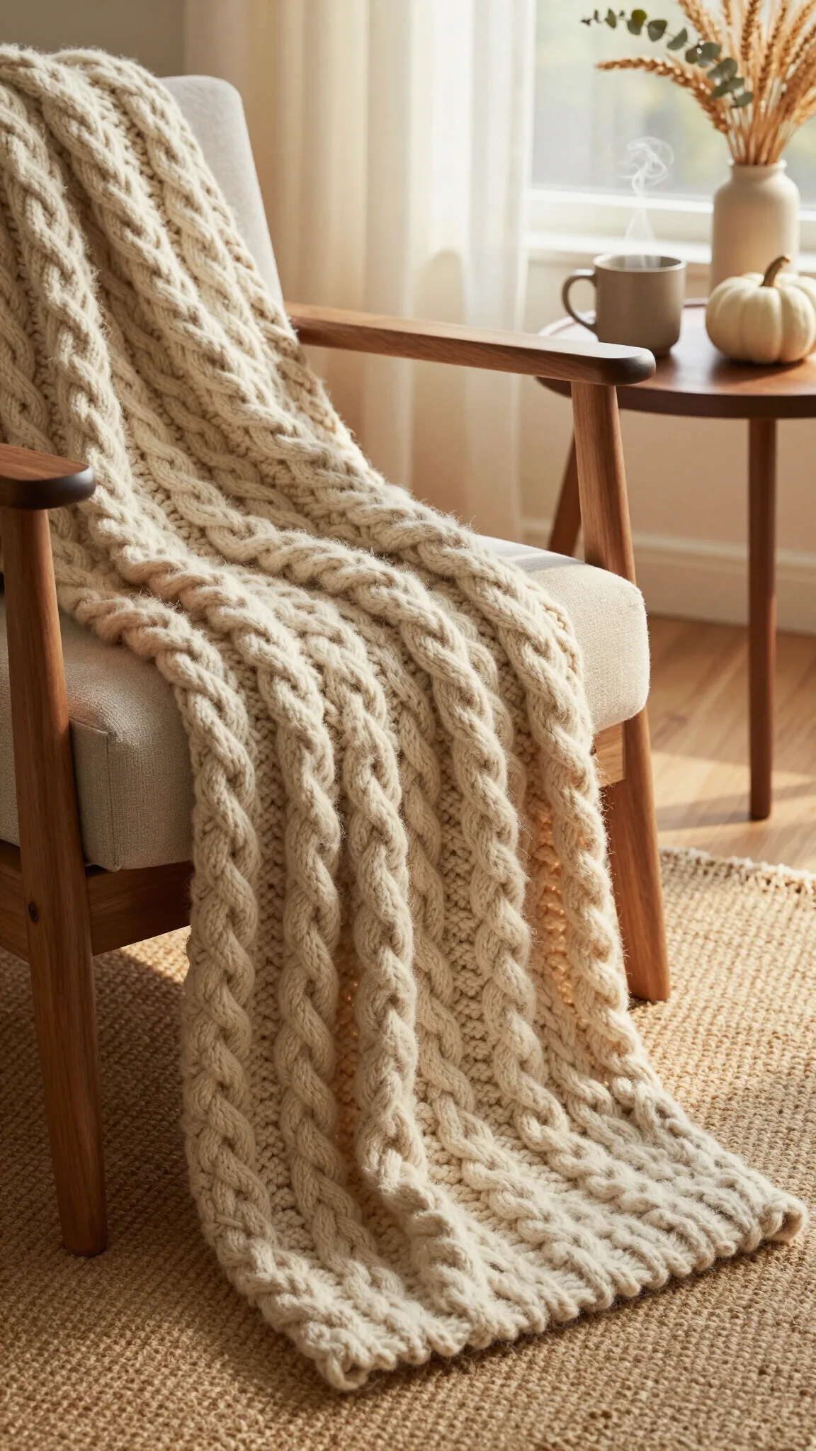 Layer chunky knit throw blankets