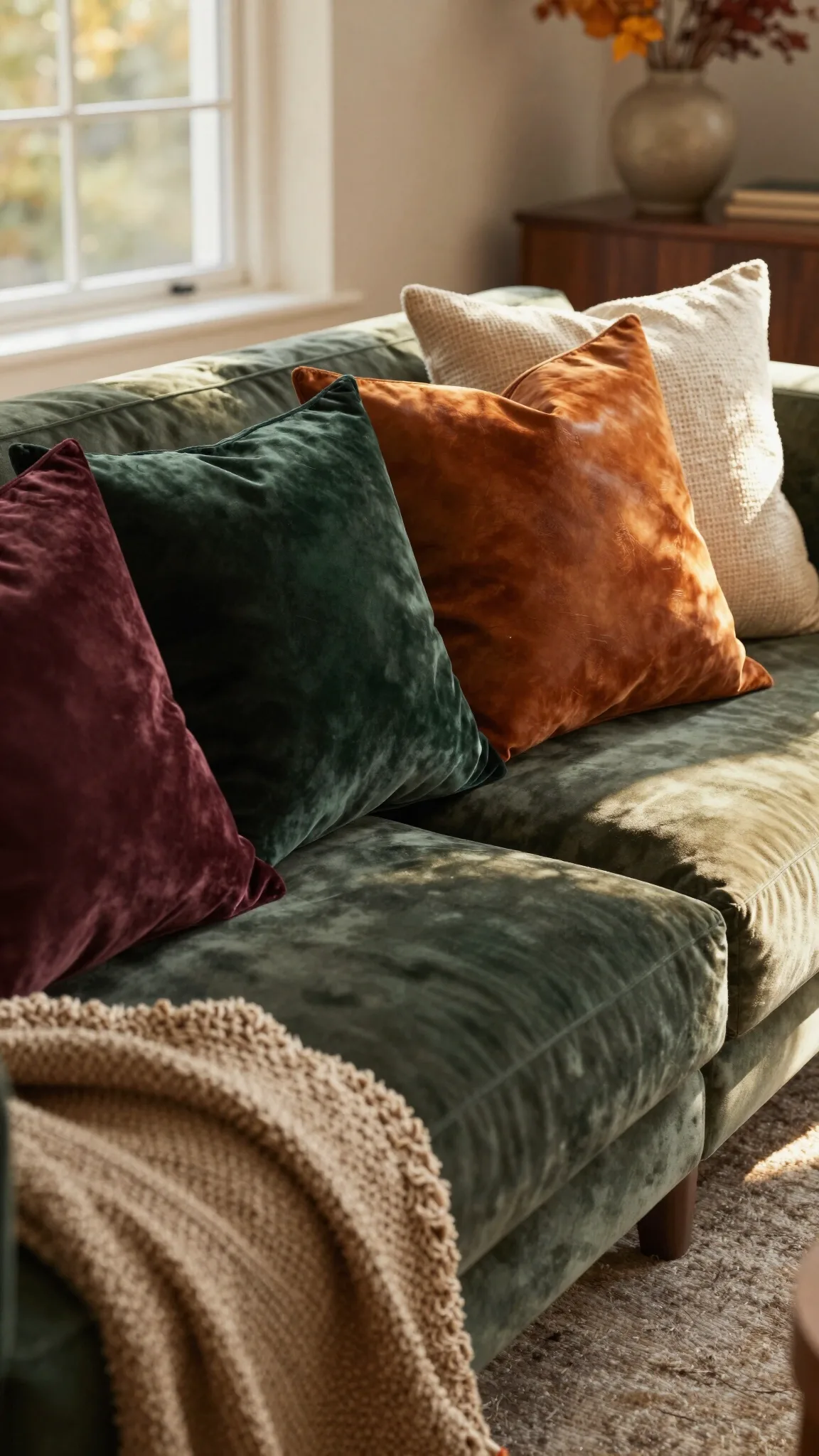 Introduce deep velvet pillows