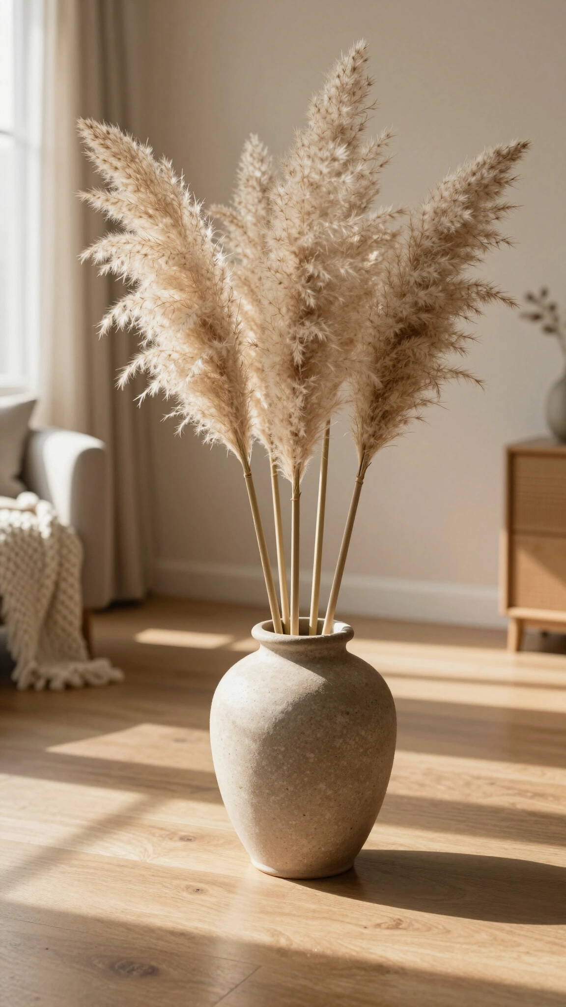 Decorate with feathery pampas grass