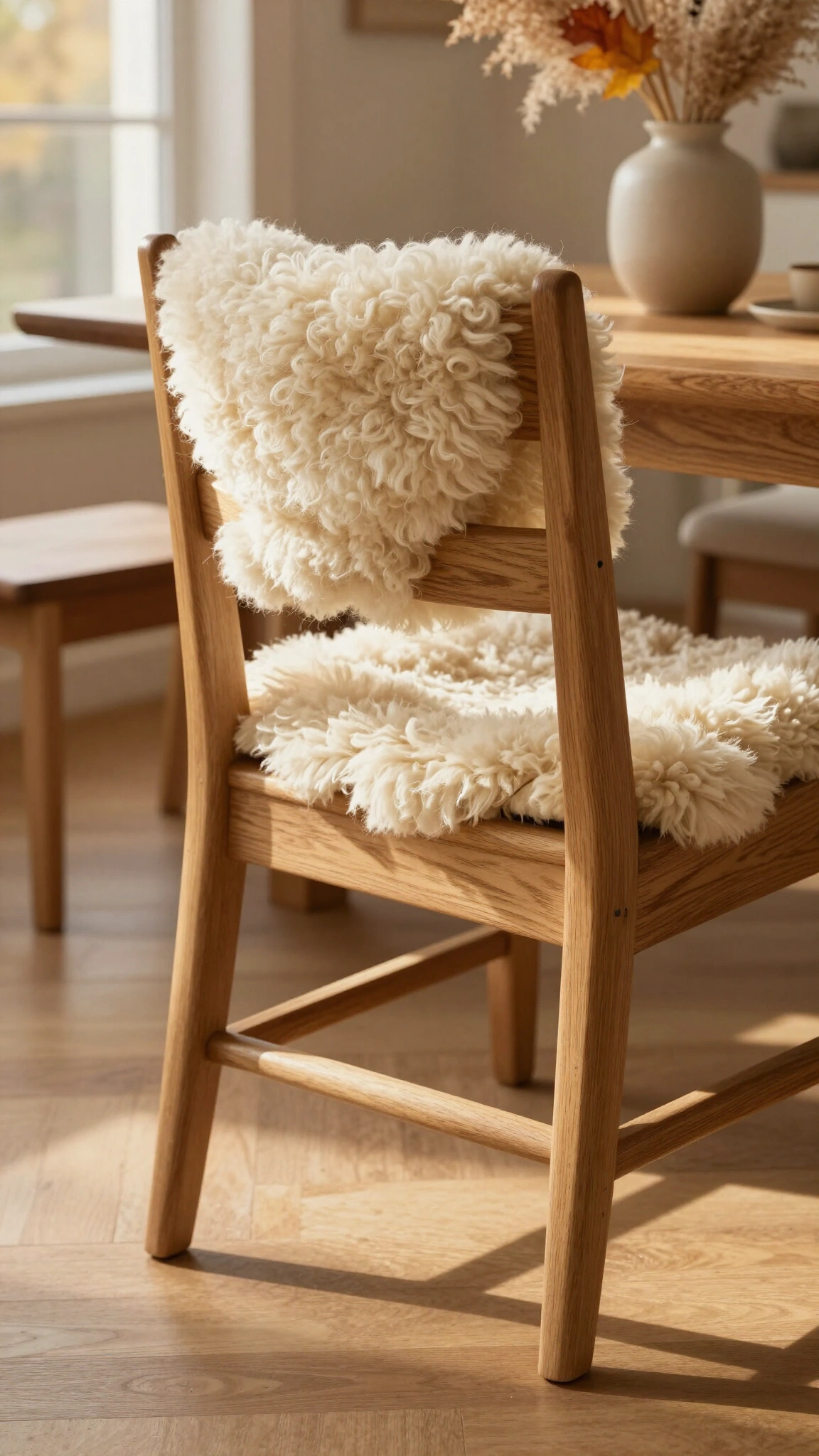 Drape sheepskin or shearling rug overlays