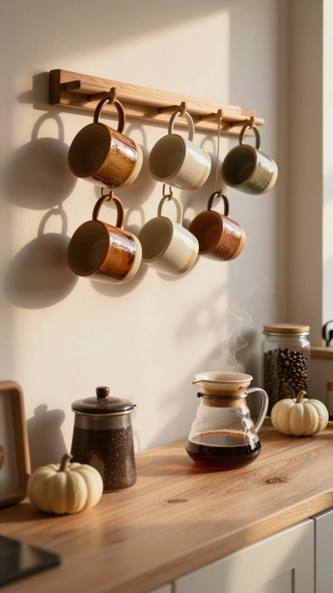 Set up a ceramic mug coffee station