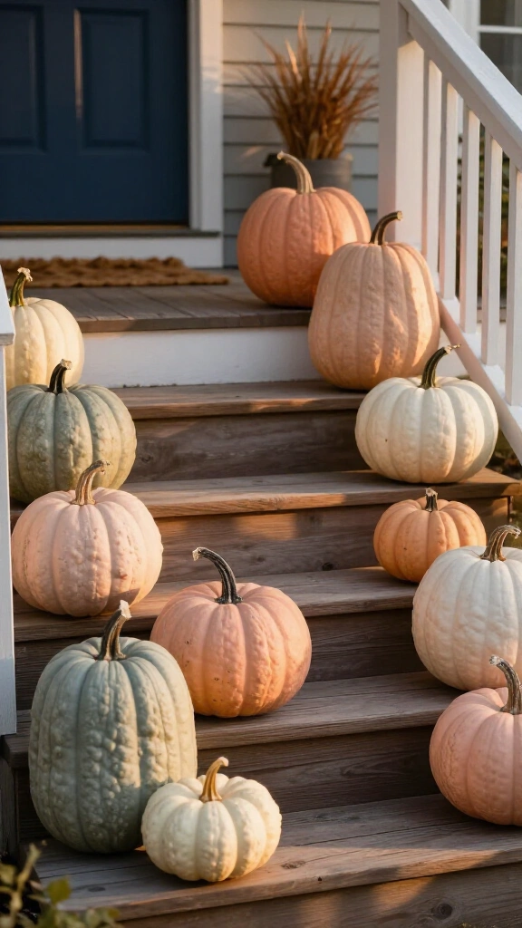 Cascading heirloom pumpkin steps