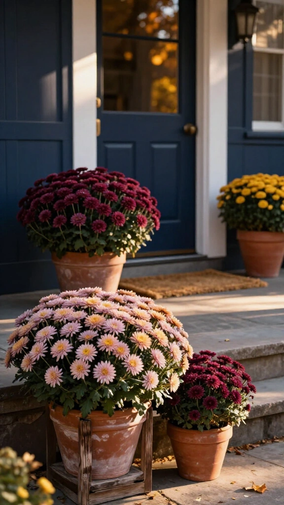 Oversized muted chrysanthemums