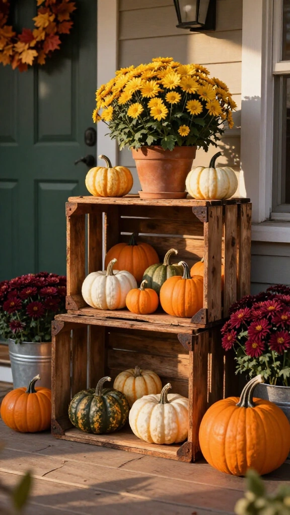 Vintage wooden crate risers