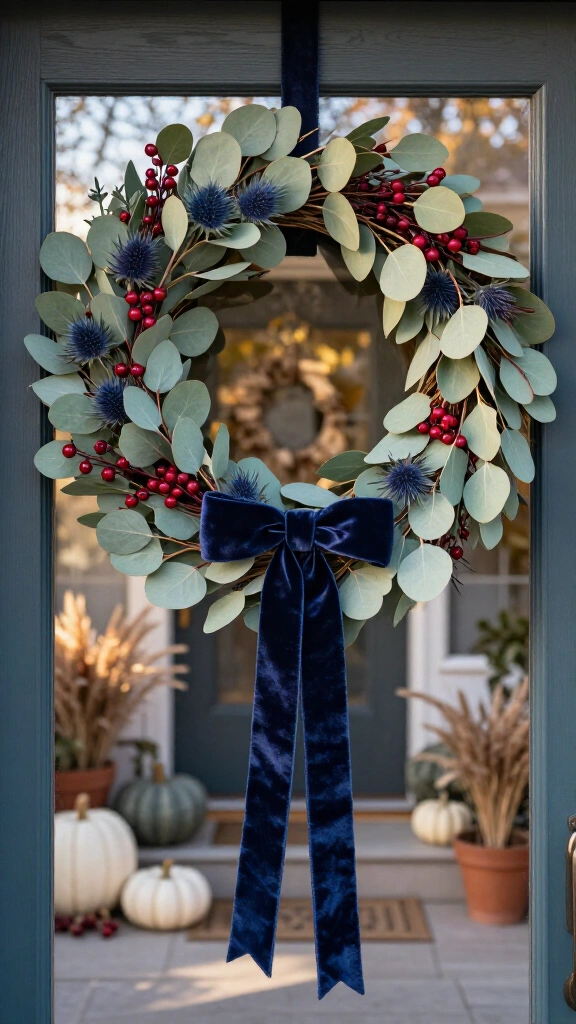Earthy eucalyptus and berry wreaths
