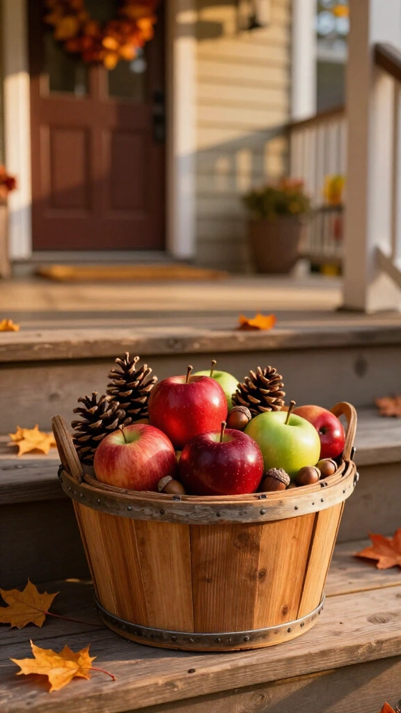 Apple basket stair accents