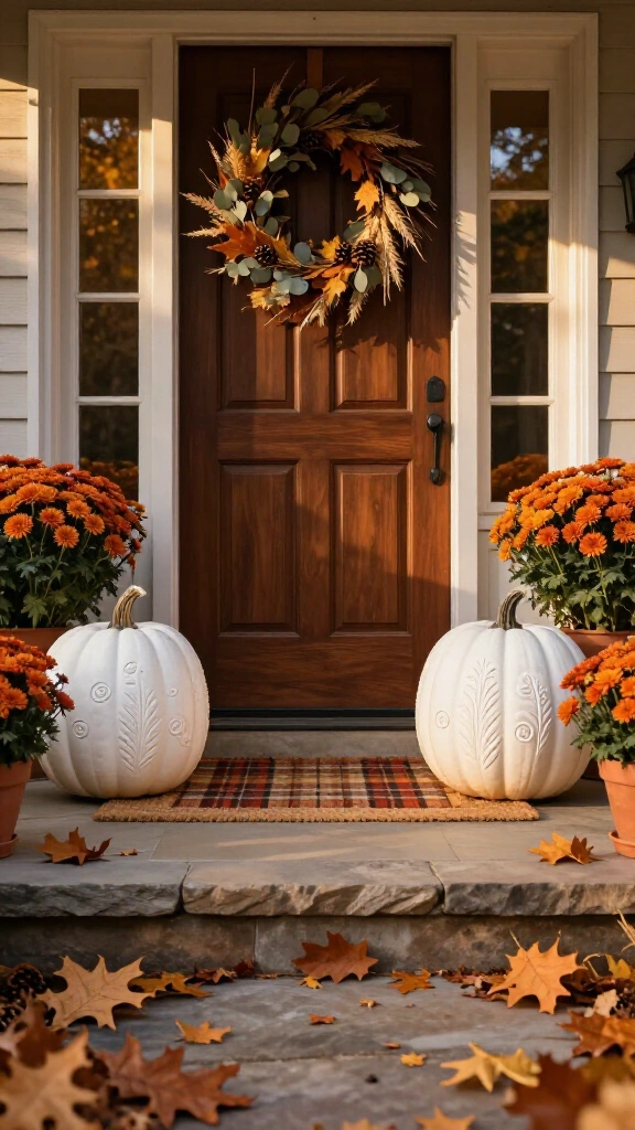 Monogrammed carved pumpkins