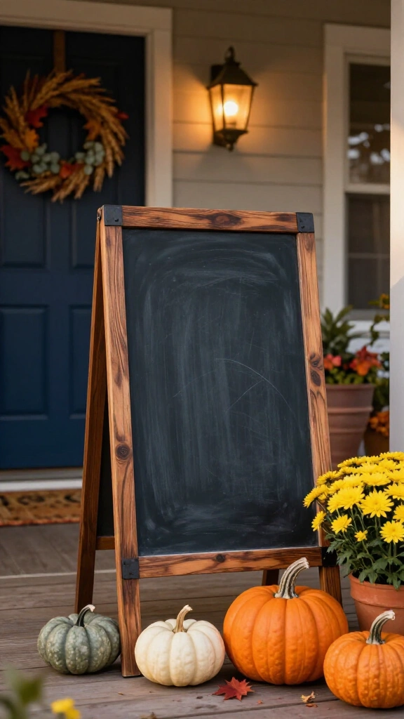 Painted chalkboard message board