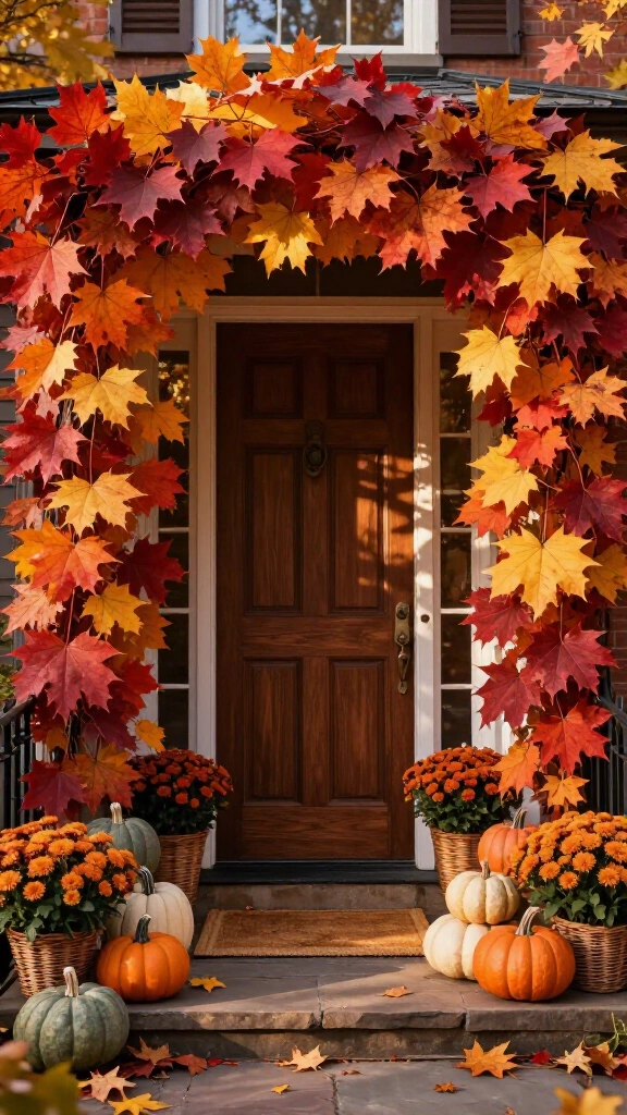 Lush autumn leaf door archways