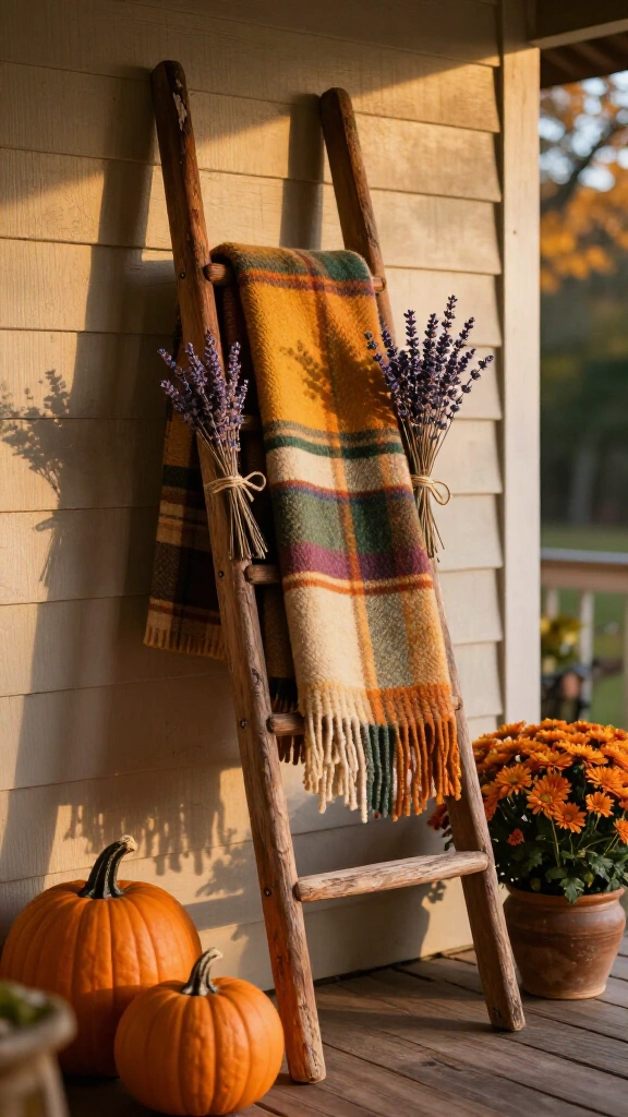 Vintage blanket ladder displays