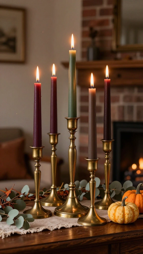 Layer vintage brass candleholders