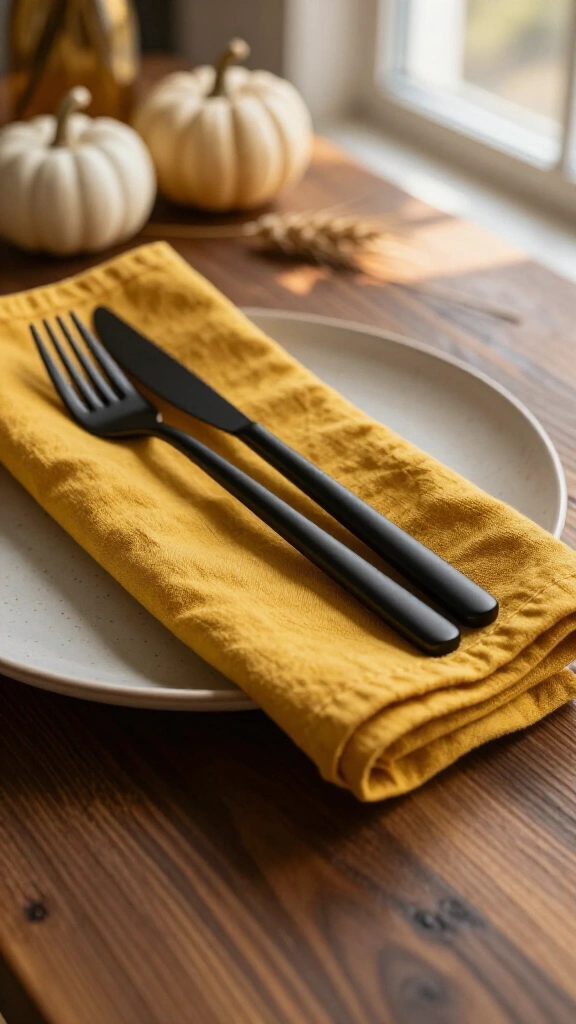 Rich mustard yellow cloth napkins