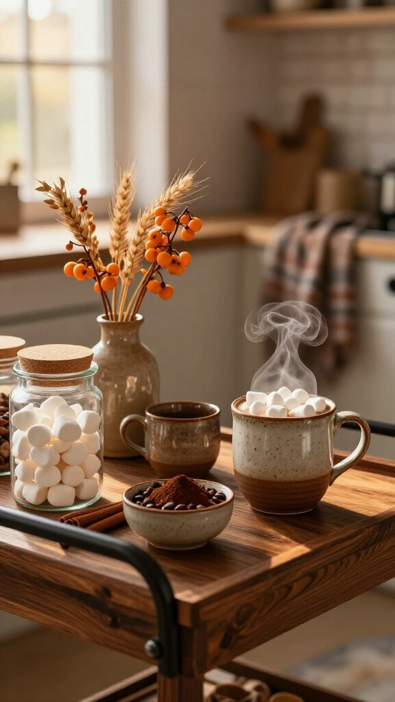 Set up a fall cocoa and coffee station