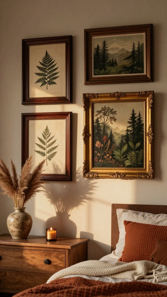 Hang moody botanical wall art