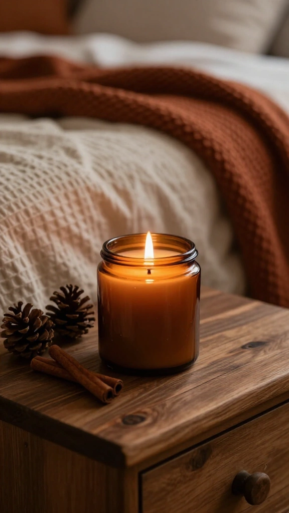 Light woodsy scented soy candles