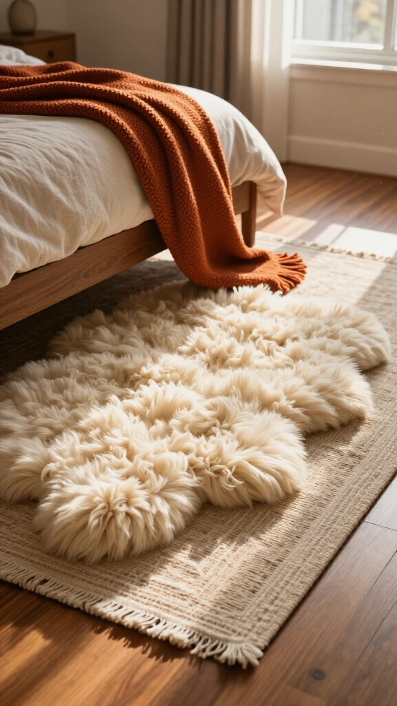 Soften the floor with faux shearling rugs