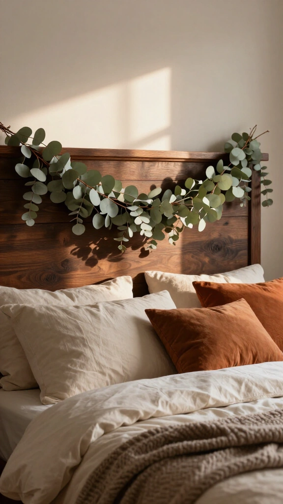 Hang dried eucalyptus garlands