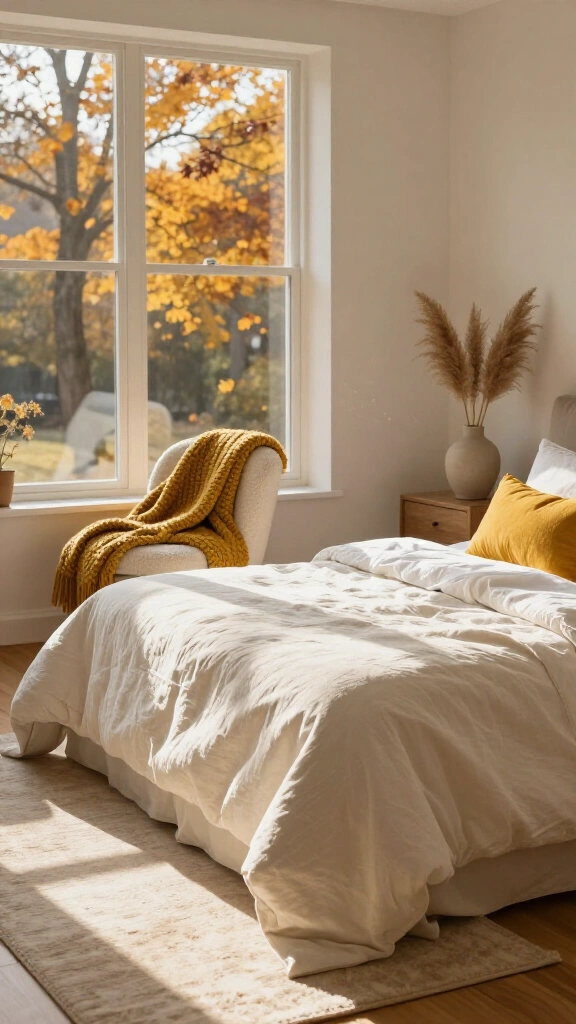 Integrate bold mustard yellow accent elements