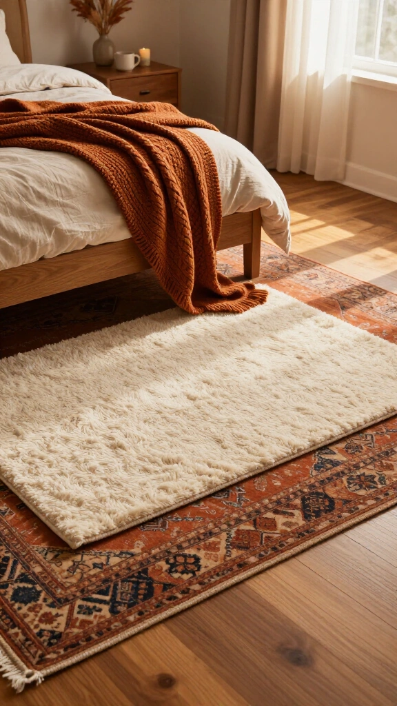 Layer multiple area rugs