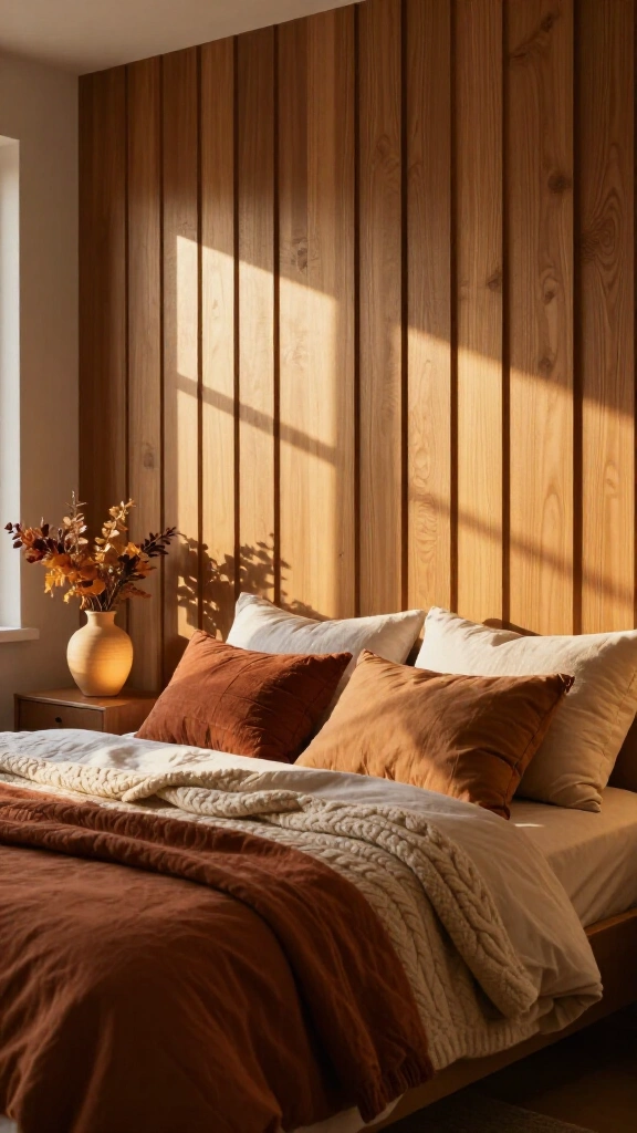 Install fluted wooden wall paneling