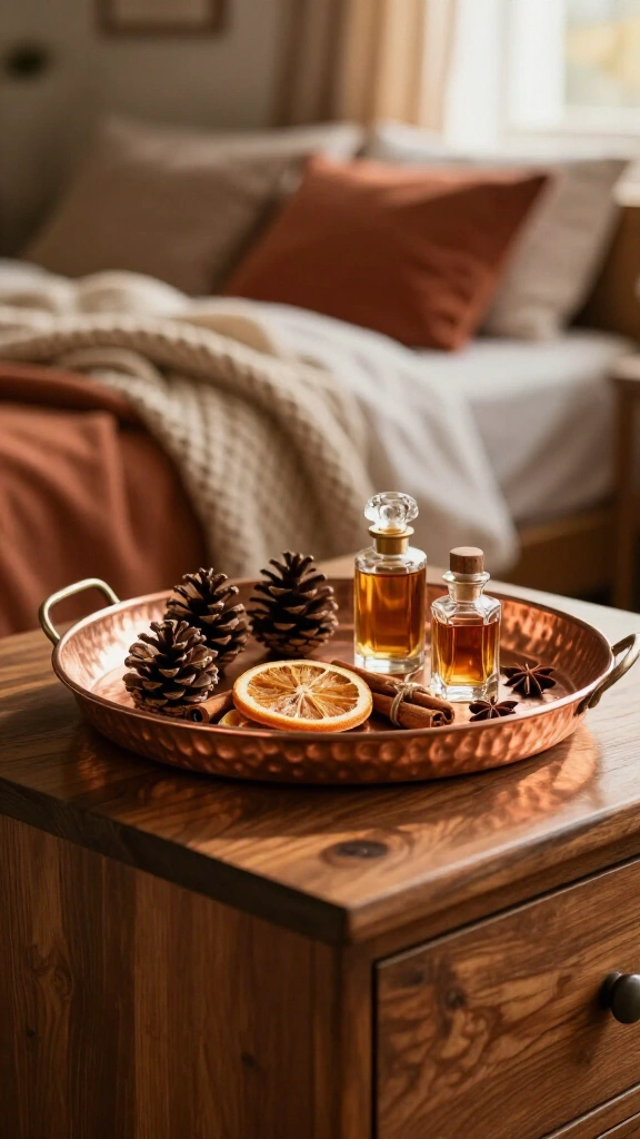 Decorate with warm copper bowls