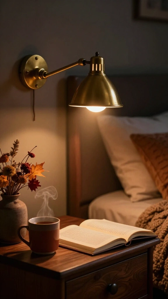Position adjustable task lamps for night reading