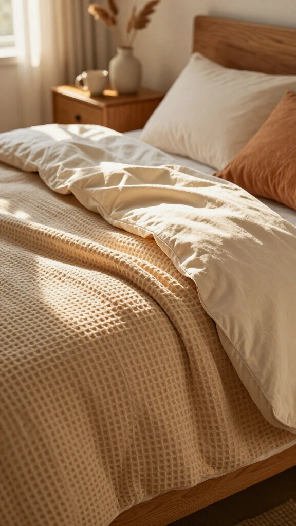 Add a waffle-weave layer blanket