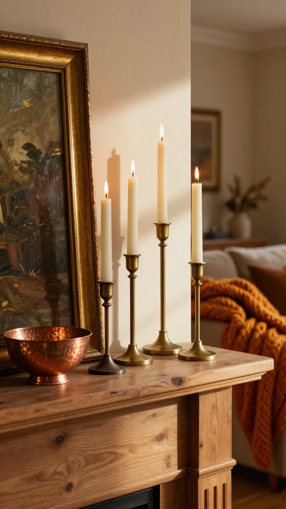 Add earthy brass decor accents
