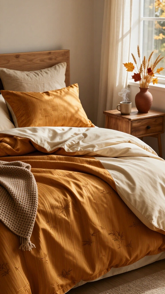 Earthy ochre bamboo layering set