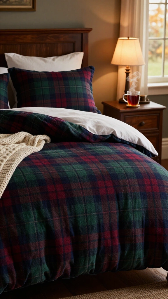 Classic tartan plaid comforter kit