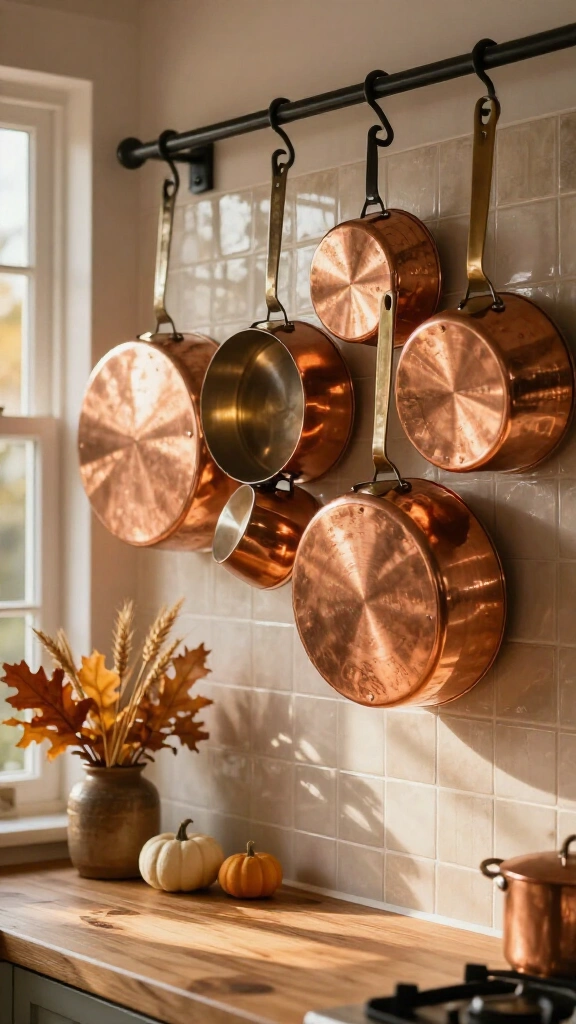 Copper cookware displays