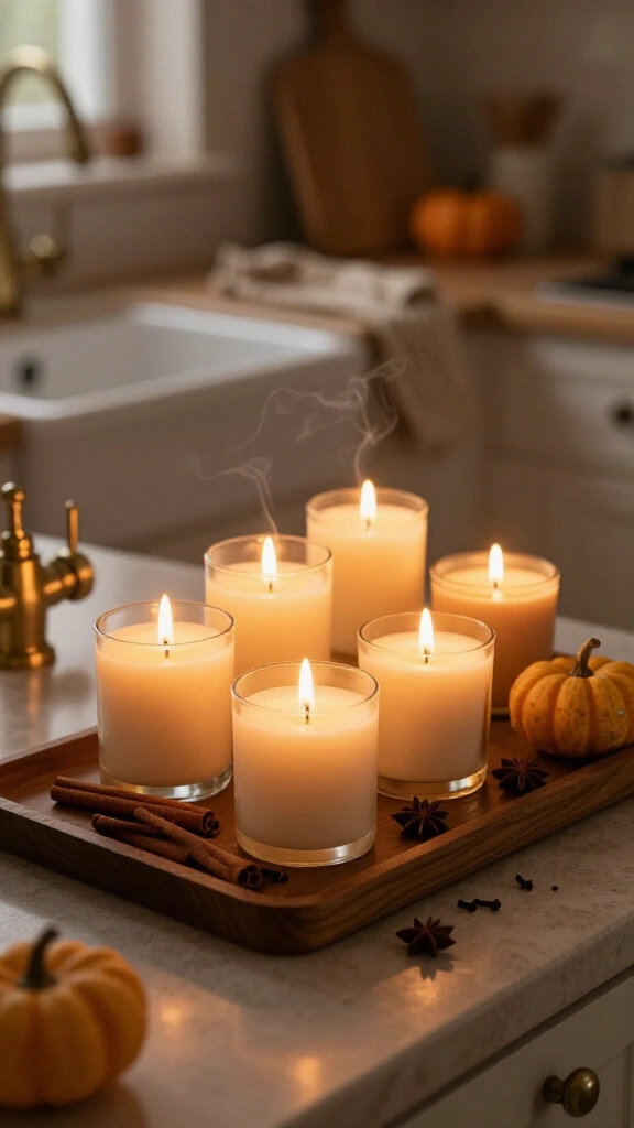 Cinnamon and clove candle clusters