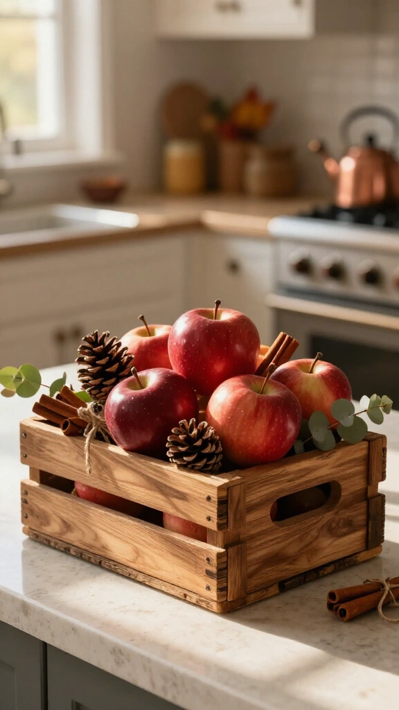 Apple and cinnamon island basket