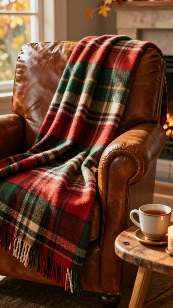 Drape plaid and tartan wool blankets