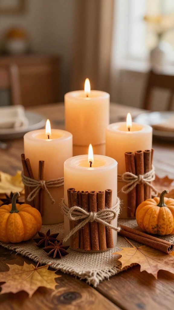 Cinnamon stick candle wraps