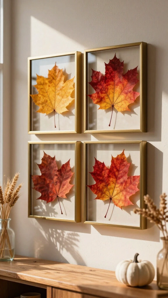 Pressed leaf floating frames