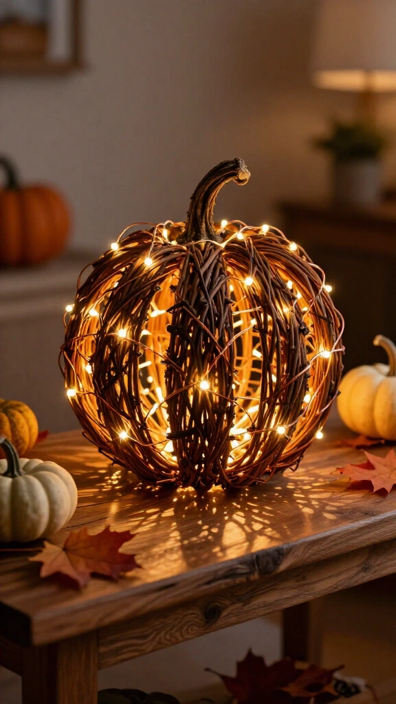 Fairy light pumpkin globe