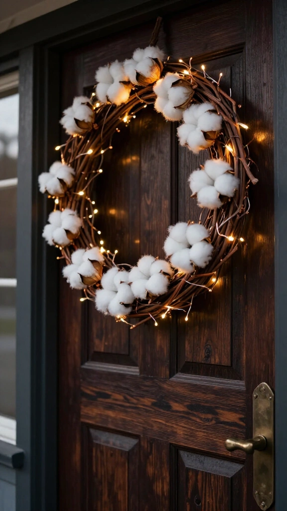 Farmhouse cotton boll and twig strand