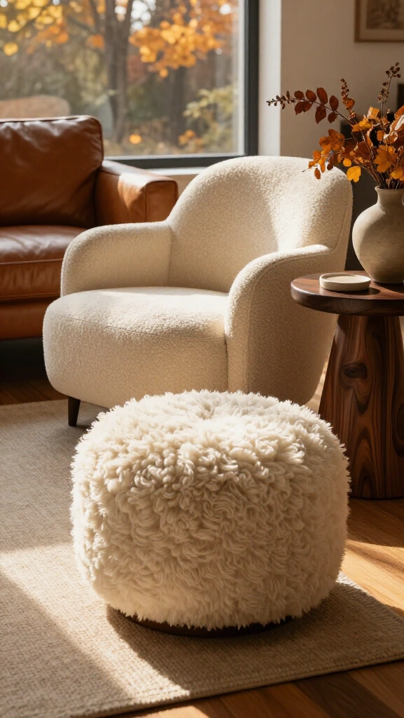 Decorate with faux shearling or bouclé