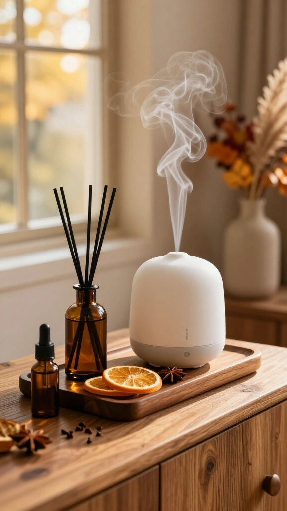 Set up a fall scent station with diffusers