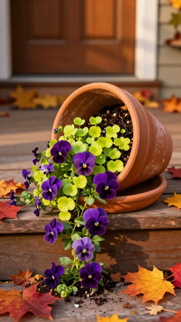 Terracotta cascade with trailing sedum