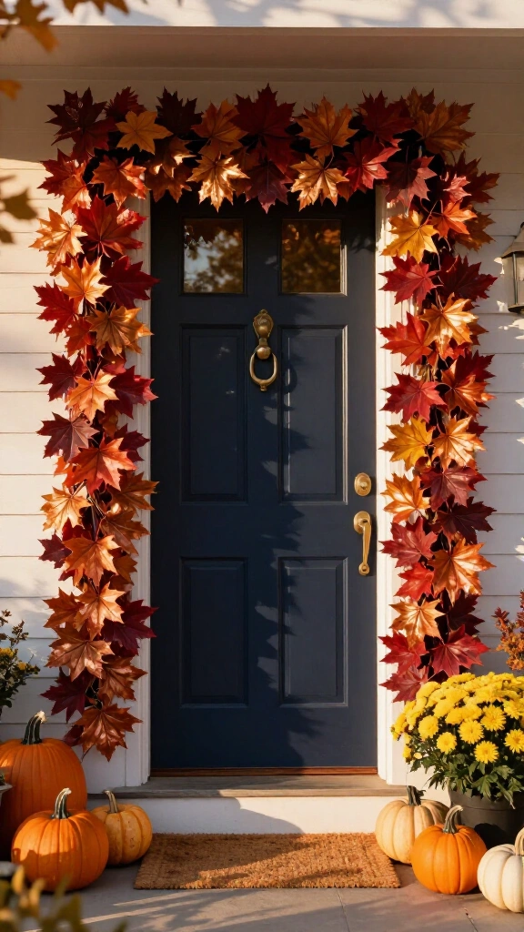 Fall leaf garland frame