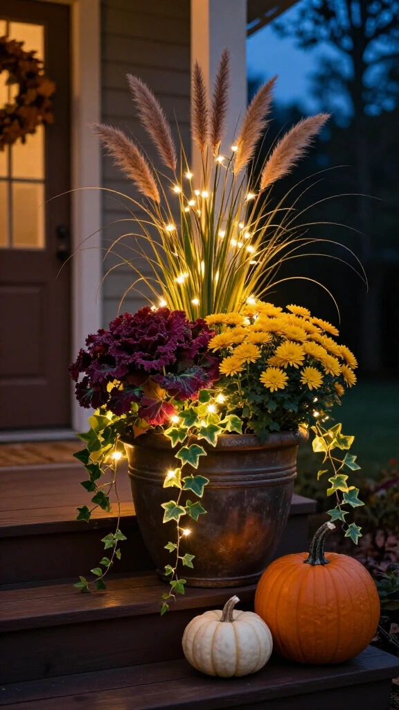 Fairy light glowing evening container