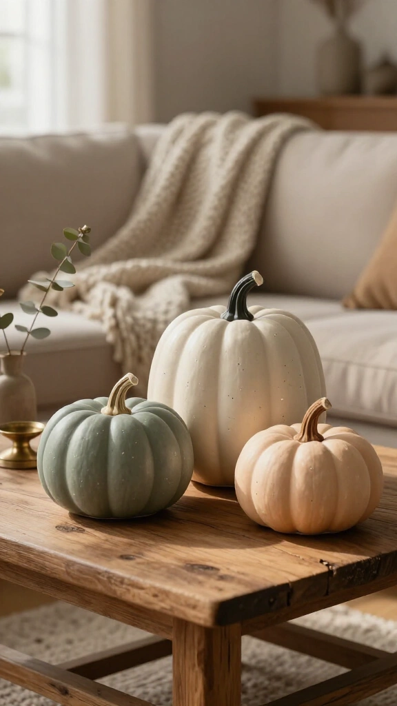 Matte ceramic pumpkin vignettes