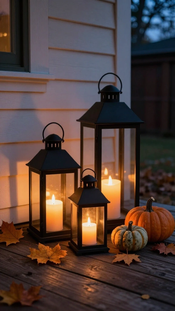 Trio of cozy lanterns