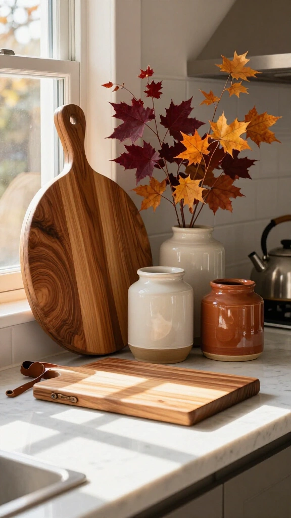 Autumnal kitchen counter styling