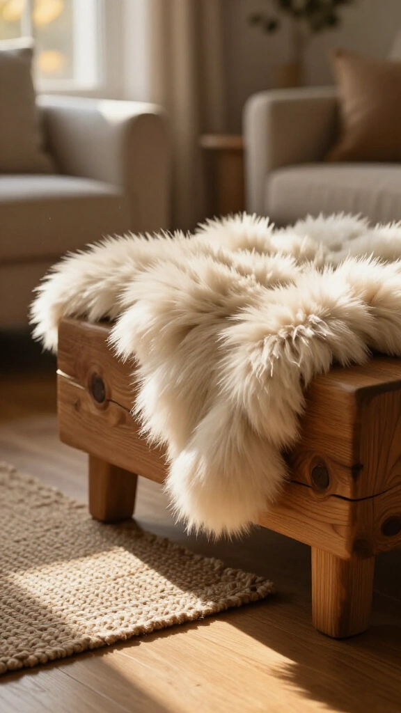Faux fur ottoman covers