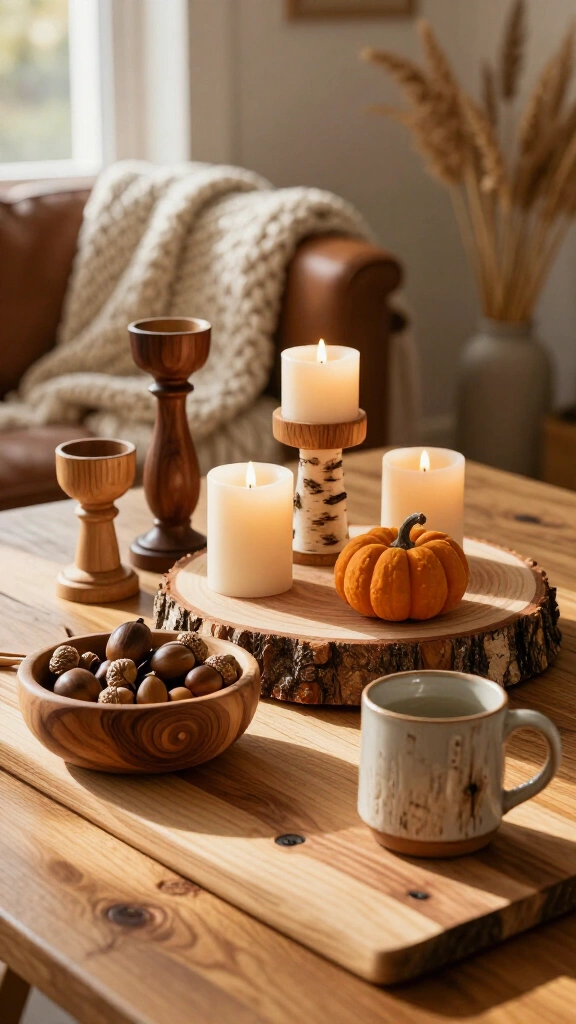 Use wooden accents and rustic textures