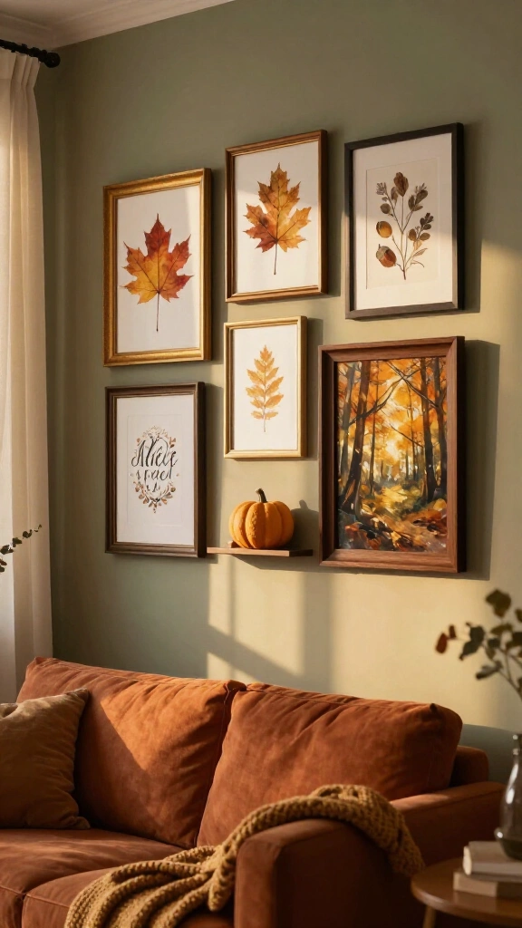 Layer a seasonal gallery wall with autumn art prints