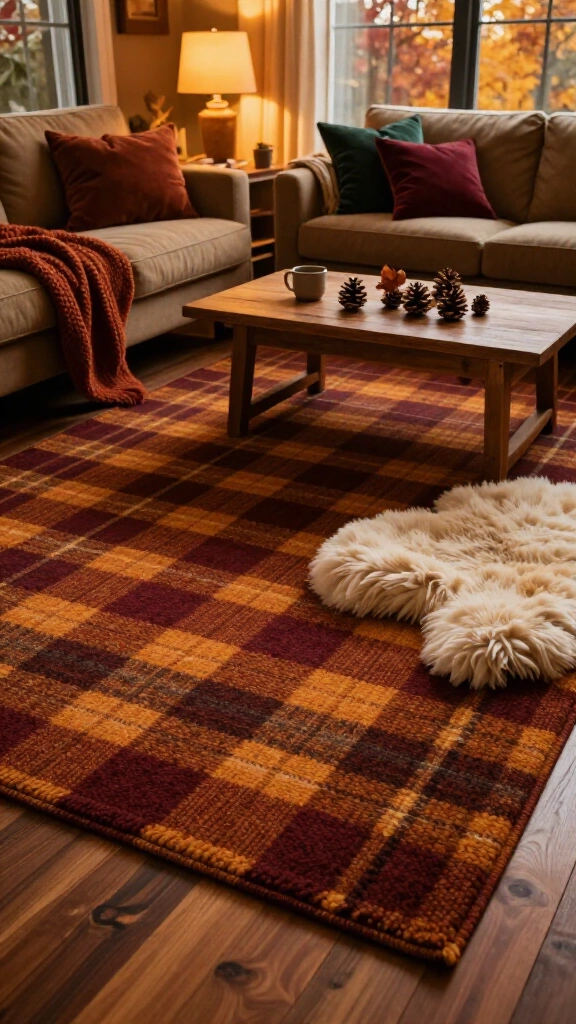 Bring in a cozy area rug